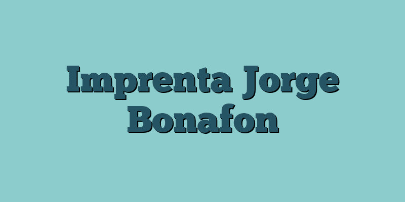 Imprenta Jorge Bonafon