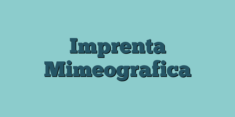 Imprenta Mimeografica