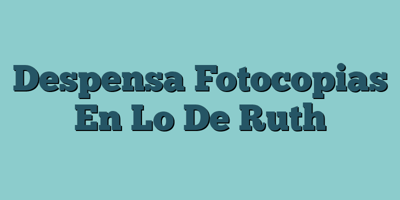 Despensa Fotocopias En Lo De Ruth